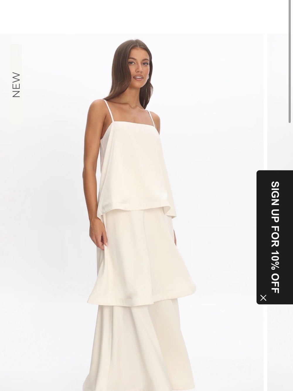 Selfie Leslie Ivory Layered Maxi Slip Dress